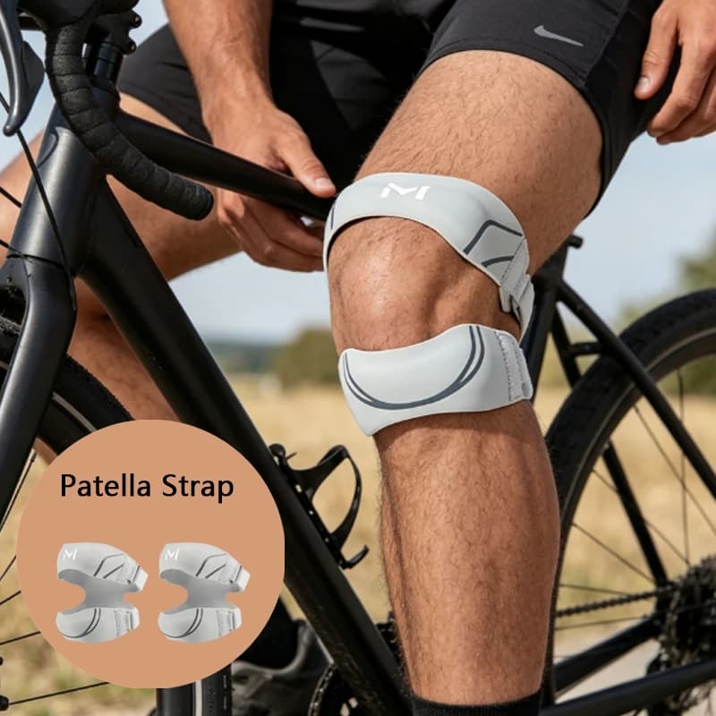 1 Pezzo Fascia Regolabile per Ginocchio con Doppie Cuscinette in Silicone per Corsa, Basket, Escursionismo, Salto con la Corda e Sollievo dal Dolore al Ginocchio