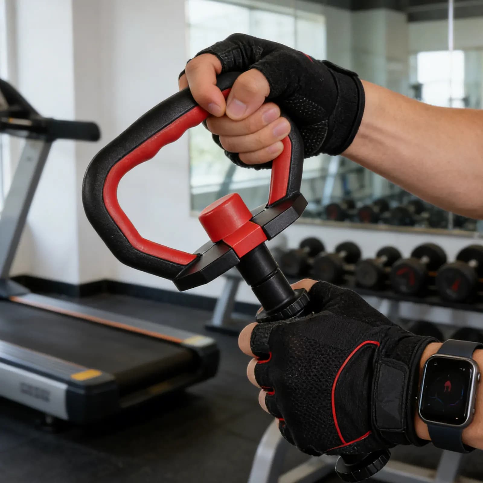 Heavy Duty Kettlebell Handle Comfortable Grip Dumbbell Converter Home Strength Training Kettlebell Attachment Weight Plate