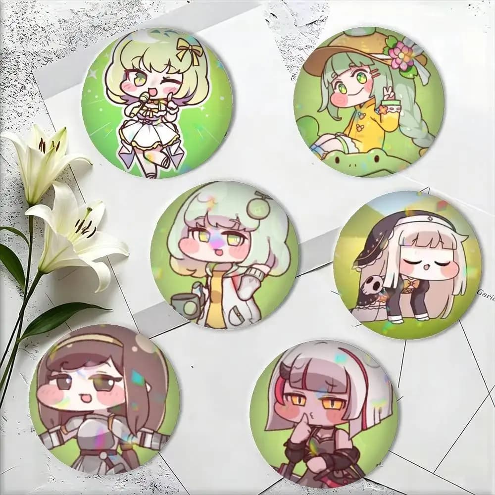 Trickcal C-Chibi Go Game 25 32 44 58 75mm Badges Personalized Round Brooches Pins Accessory Gift