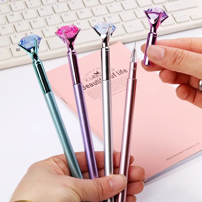 24 pezzi all'ingrosso di plastica creativa grande penna Gel diamante per penna regalo penna studente cancelleria fresca torna a scuola Set di penne Gel