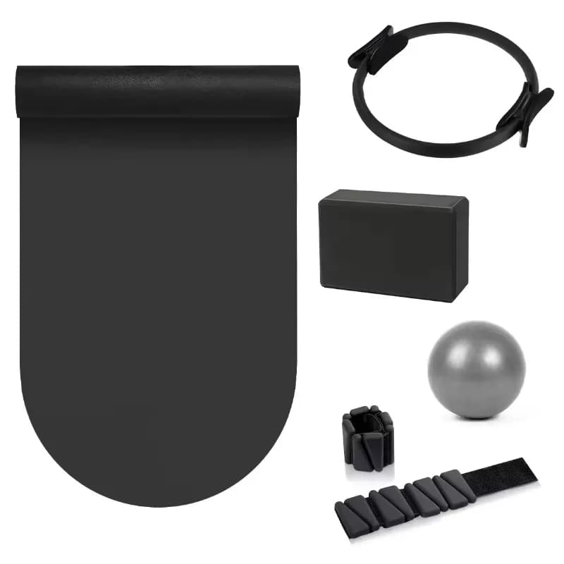 Oval shape yoga mat for yoga, blocks and balls for exercises, custom color logo, portable for multi-scene yoga training in home study