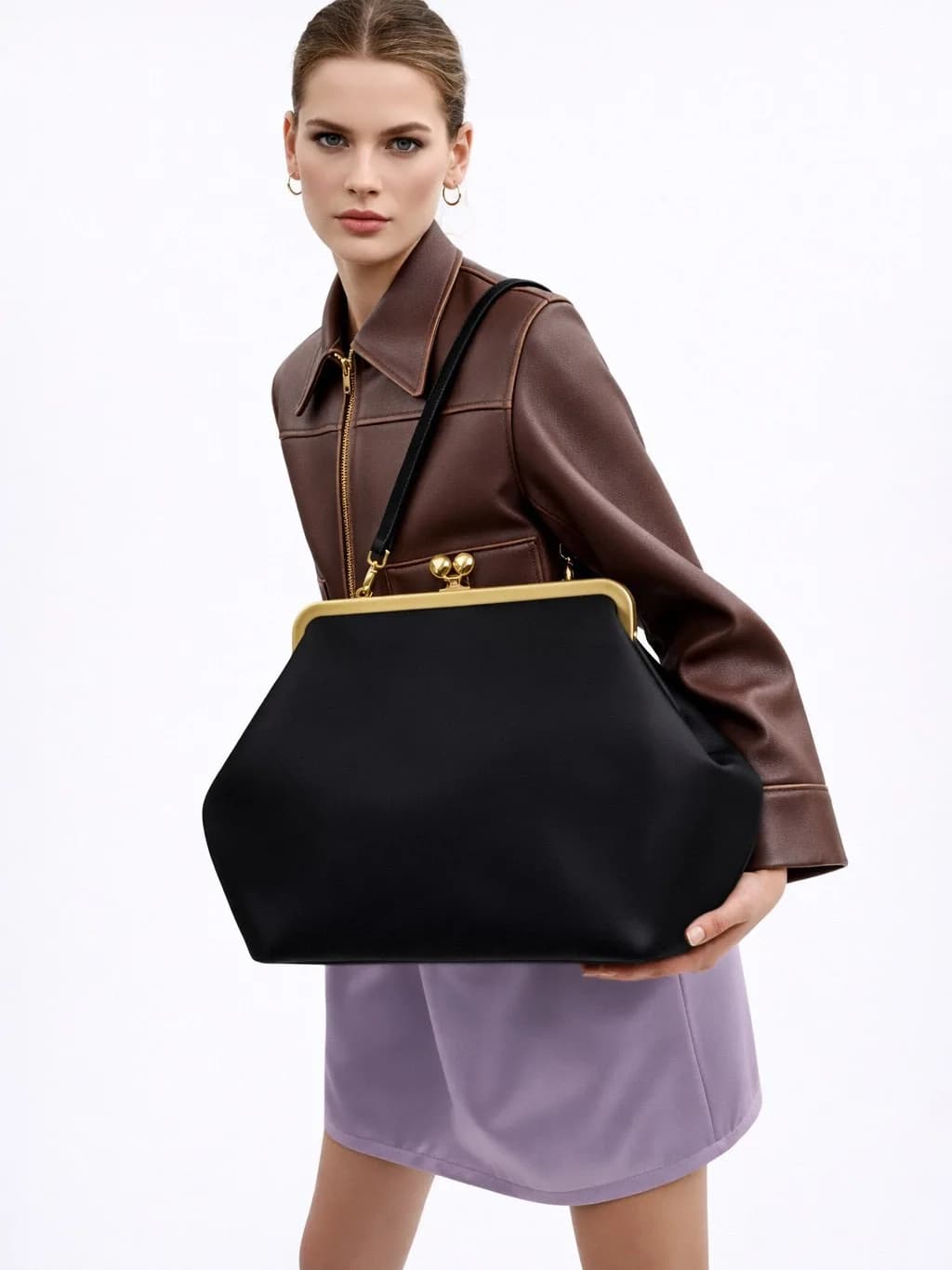 2026 New Classic Large Capacity Kisslock Frame Clip Bags For Women Luxury Designer Handbags Purses Lock Underarm Shoulder Bag