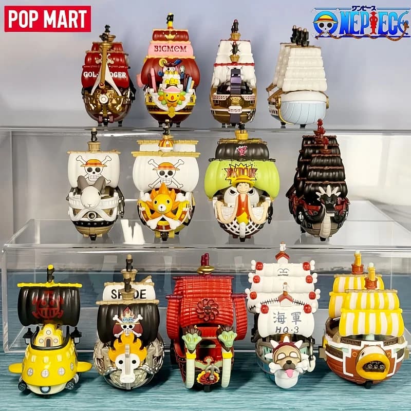Pop Mart One Piece Grand Line Series Thousand Sunny Modellino Nave Veicolo Anime Statuetta da Collezione Giocattolo Decorazione da Scrivania per Appassionati di Anime
