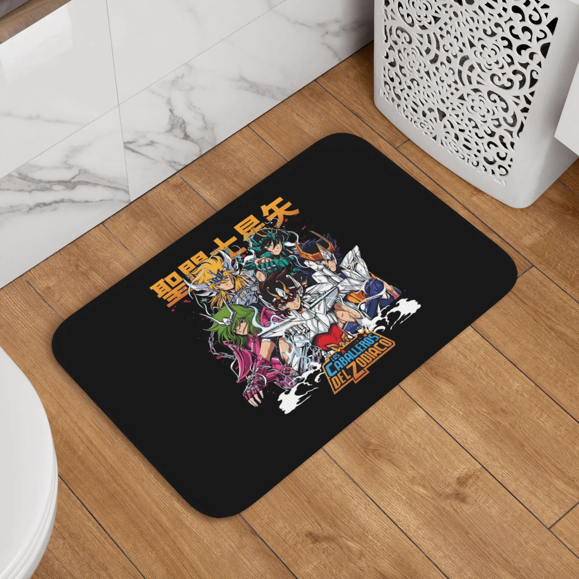 Tappetino Personalizzato Saint Seiya Cavalieri dello Zodiaco Antiscivolo per Cucina, Bagno, WC, Ingresso e Porta