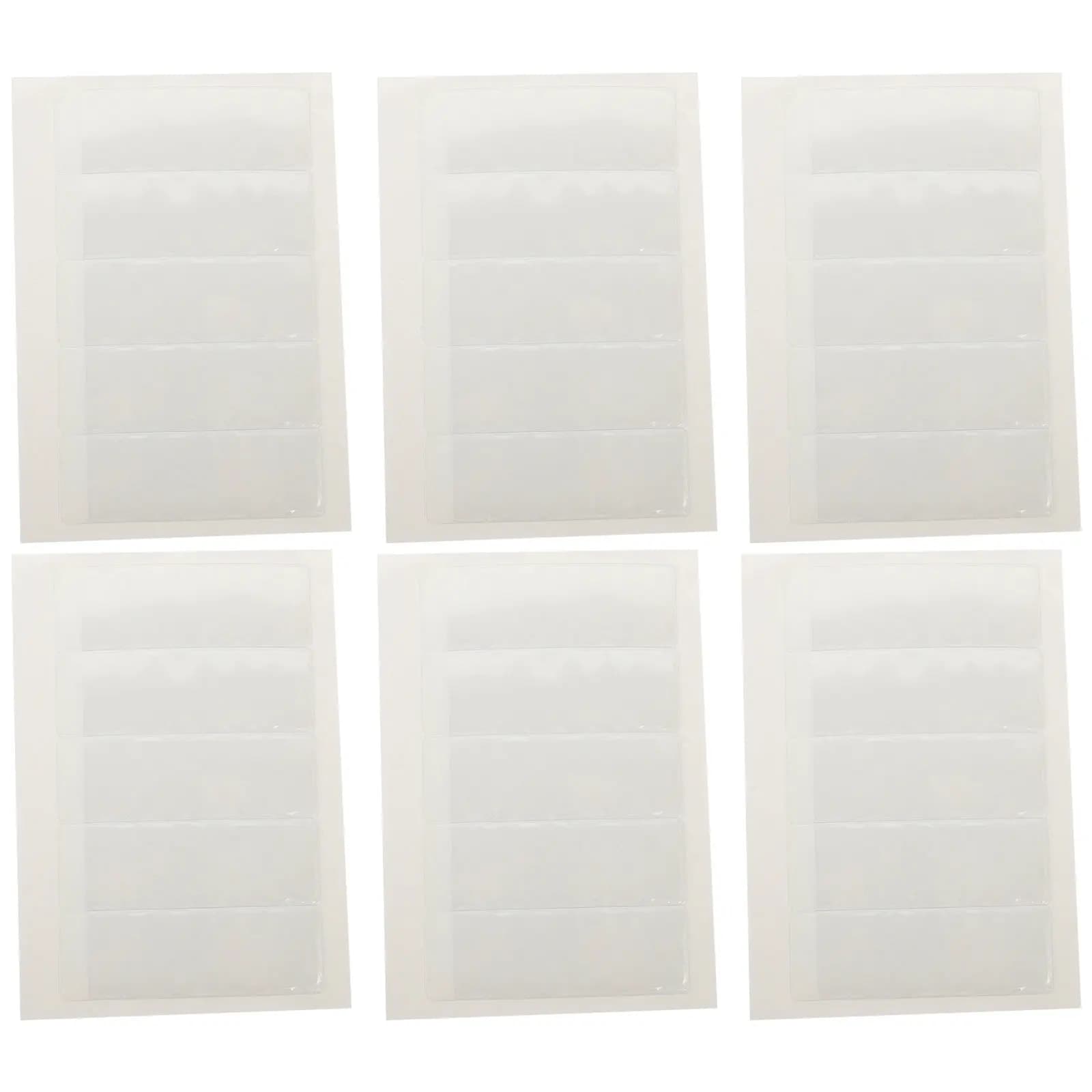 6 Fogli di Etichette Adesive per Classificazione Documenti, Porta Biglietti da Visita in Plastica, Organizzatore Riutilizzabile Trasparente