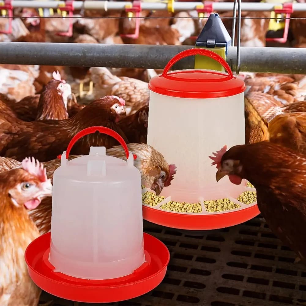 Dispenser Automatico 3kg+3L per Mangime e Acqua per Polli e Uccelli - Contenitore per Alimenti e Acqua per Pulcini