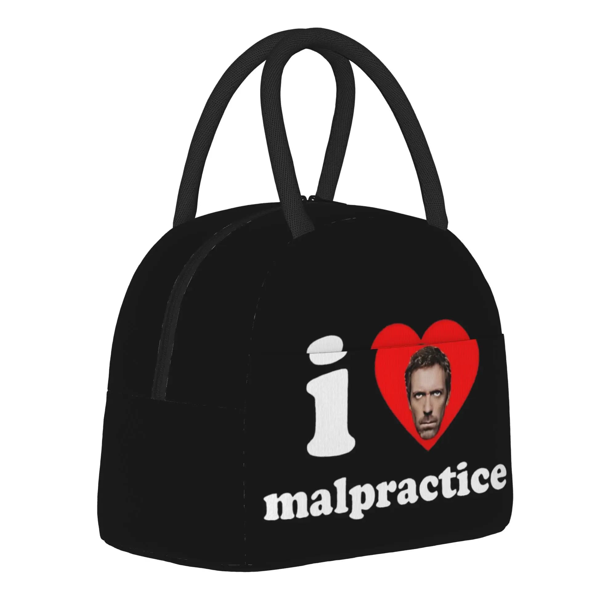 House MD i heart Malpractice Insulated Lunch Bags High Capacity Lunch Container Cooler Bag Tote Lunch Box Food Bag