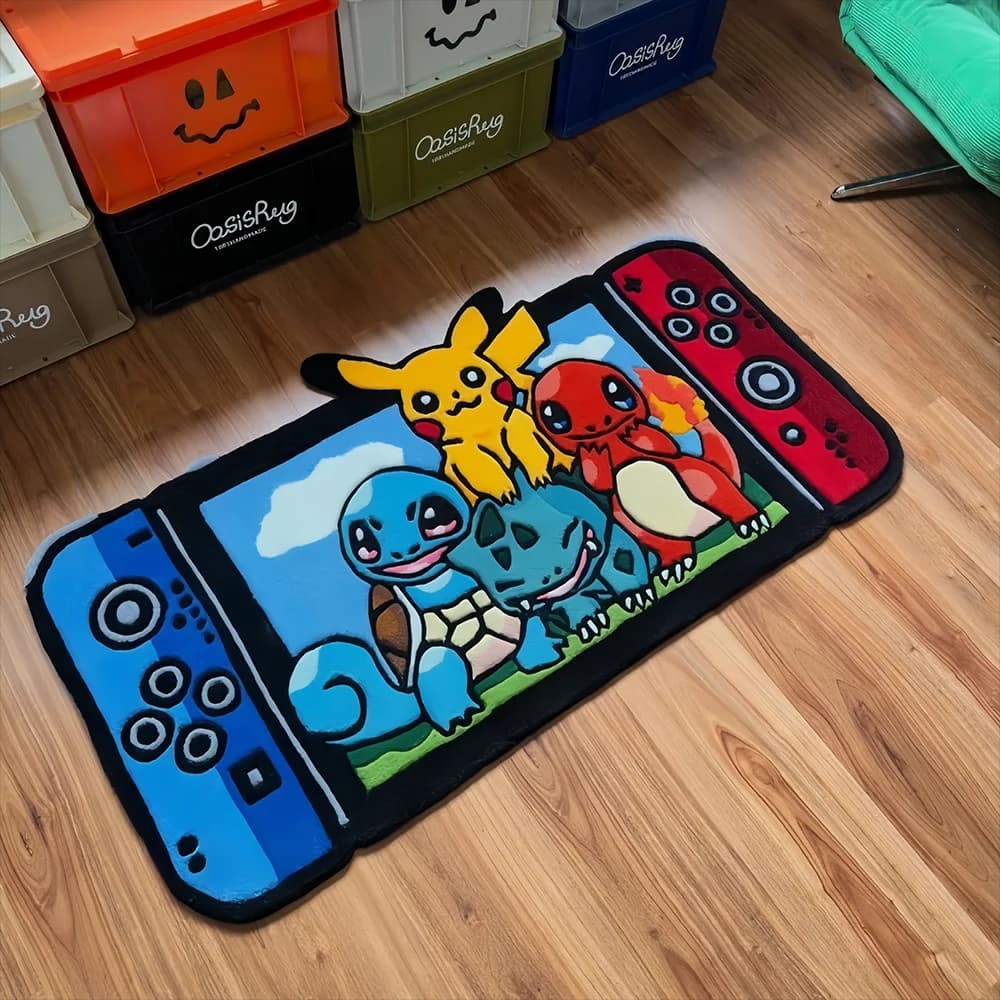 Carpet Anime Cute Pokemon Switch, baby room mat, non-slip carpet, pets/game mat, soft decorative blanket