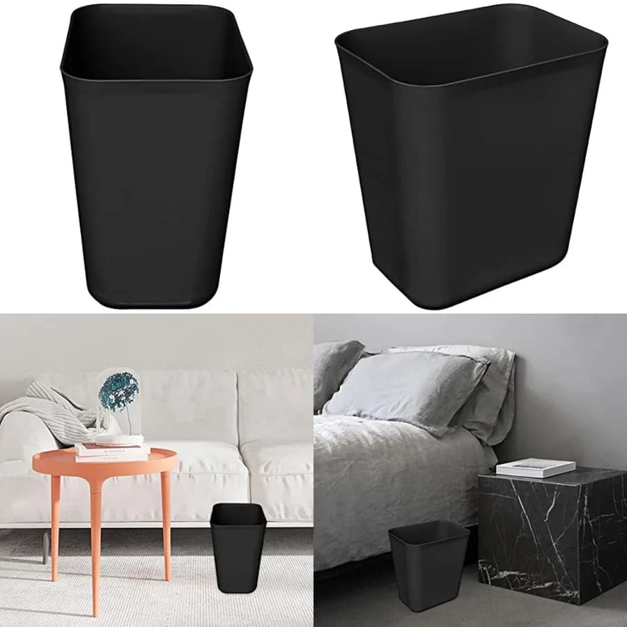 Cestino per Rifiuti in Plastica Efficiente da 3,5 Galloni / 13,5 Litri, Adatto per Sotto la Scrivania, Cucina, Casa, Ufficio (Nero, 3,5 Galloni)