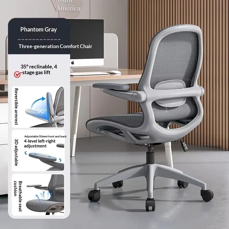 Sedia da Ufficio Ergonomica in Rete con Schienale Alto, Supporto Lombare, Altezza Regolabile, Poggiatesta Girevole, Sedia da Gaming per Casa e Ufficio
