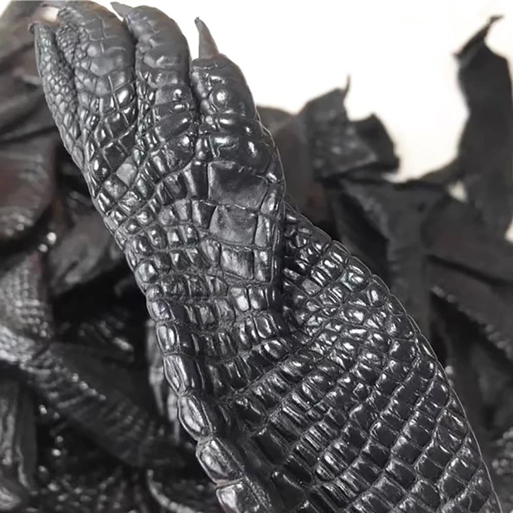 Piedino in coccodrillo nero per cinturini, accessori e ciondoli per orologi fai-da-te fatti a mano 15/18/20 cm
