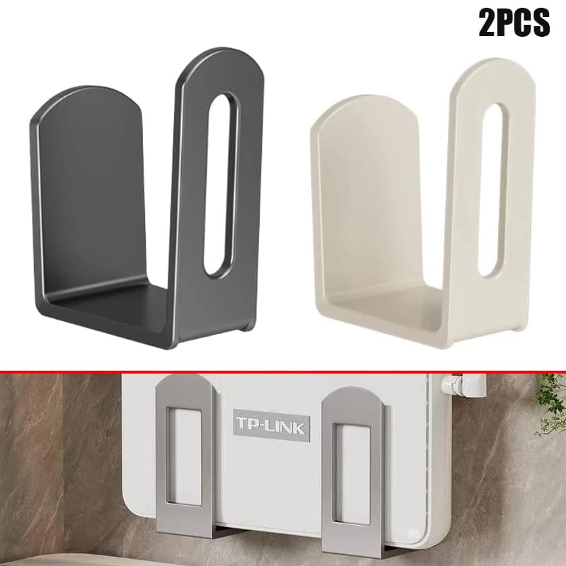 Set-top box per artefatti da parete da 2 pezzi Staffa di supporto per apparecchio a parete Scatola di immagazzinaggio per router per rack di posizionamento WiFi