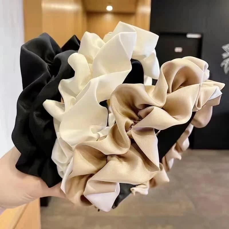 Fasce per capelli in raso tinta unita per donna Fasce per capelli con fiori Copricapo Fascia per capelli per ragazze Accessori per capelli femminili Copricapo