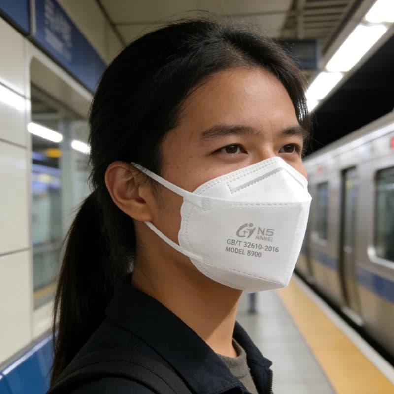 Maschera Industriale N95 per Filtrare e Prevenire Goccioline di Polvere, Maschera Protettiva Monouso per Sicurezza e Salute all'Aperto