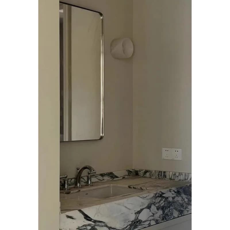 Specchio da bagno quadrato con cornice in acciaio inossidabile, specchio da toilette, specchio da parete, dimensioni personalizzabili