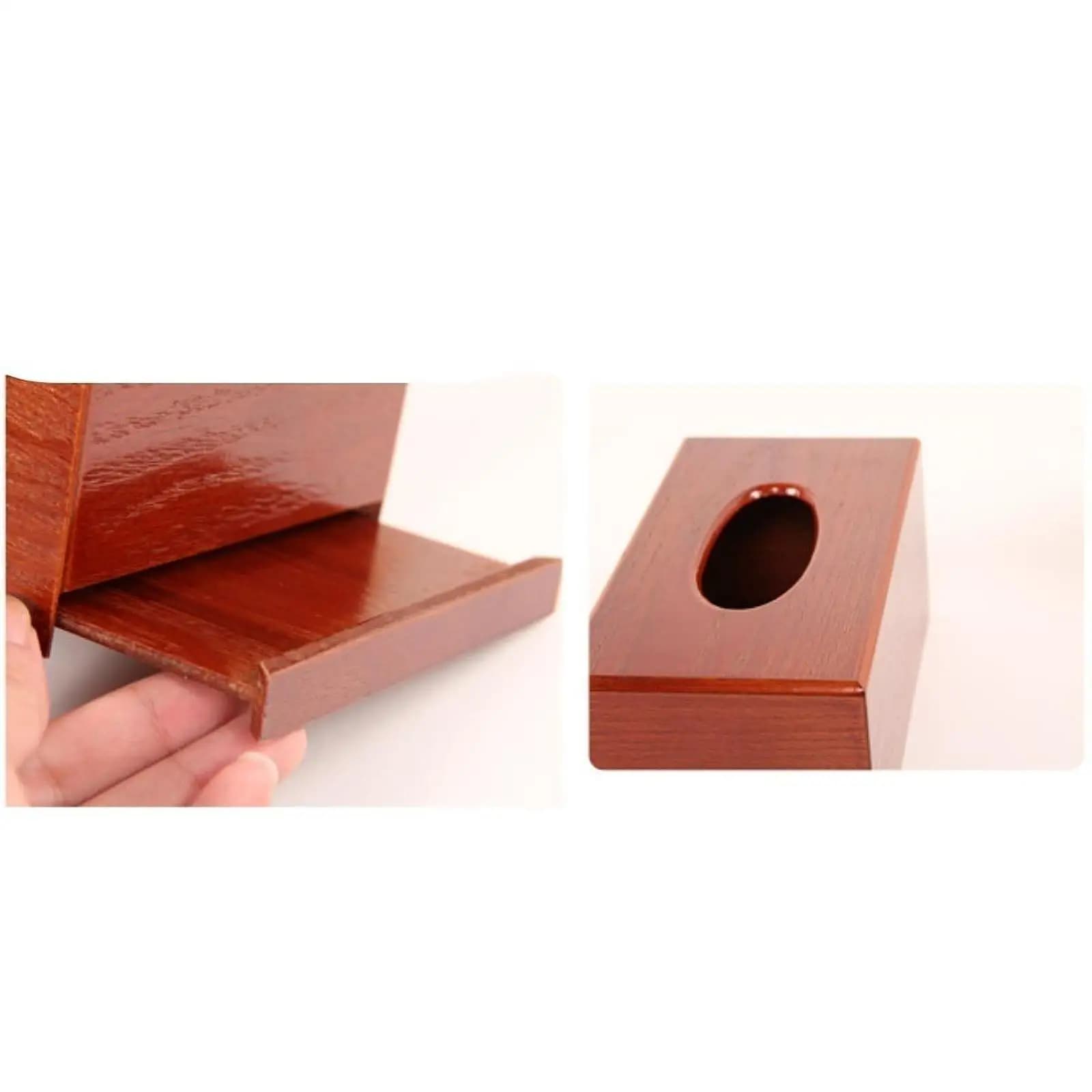 Facial Tissue Box Cover Easy Access Creative Wood Napkin Paper Holder Case for Washroom Home Restroom Living Room Toilet