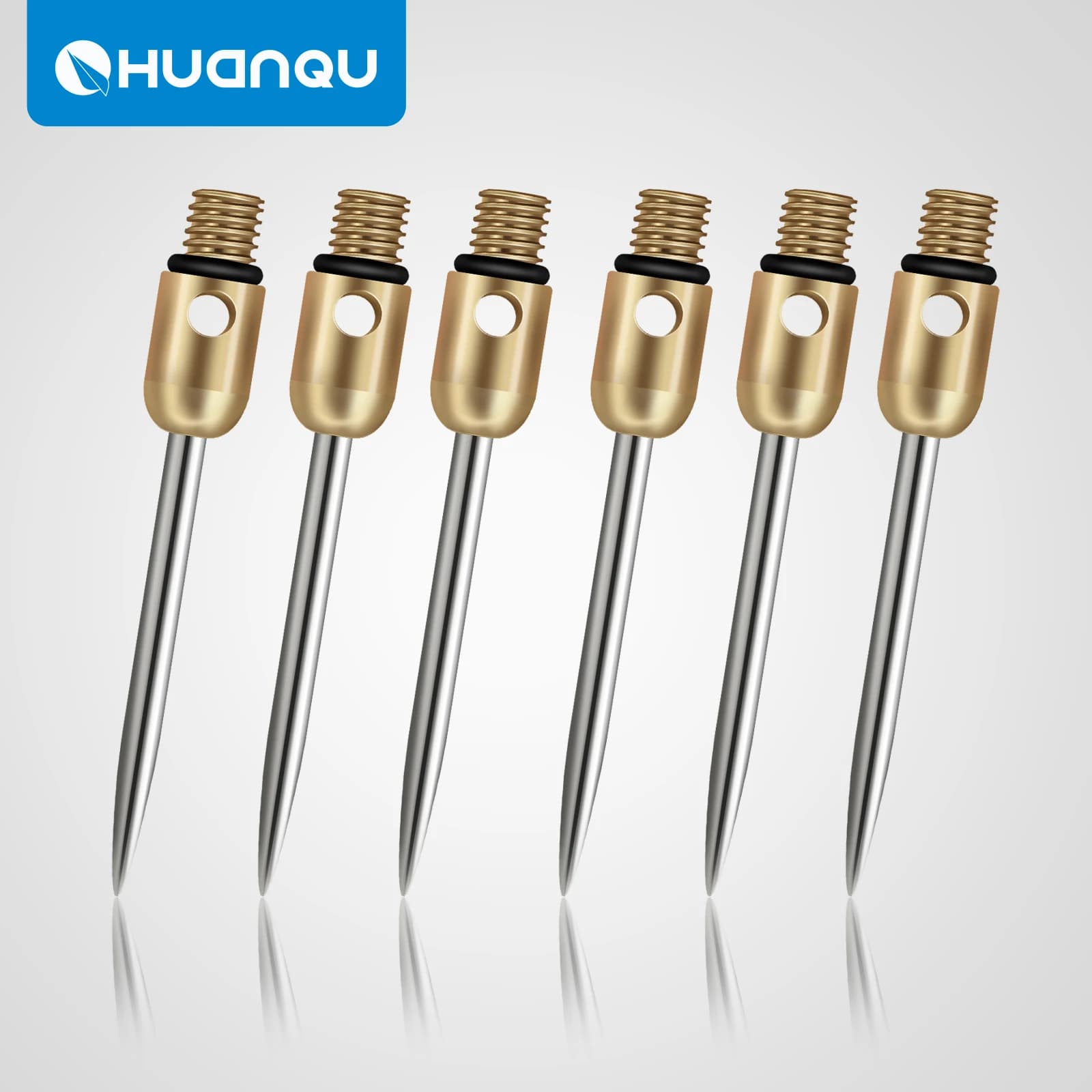 Huanqu Confezione da 6 punte per freccette in rame, standard 2Ba, lunghezza totale 38 mm, aghi di ricambio per freccette, accessori professionali per freccette, adatti a tutti i giocatori di freccette