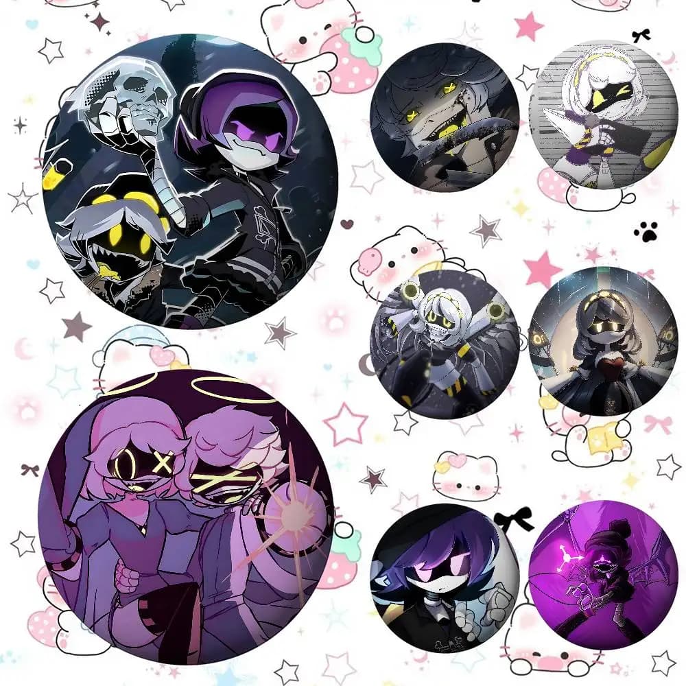 Anime M-Murder Drone Distintivi Perni da bavero periferici Spilla rotonda in banda stagnata per accessori per borse a tracolla Regali souvenir