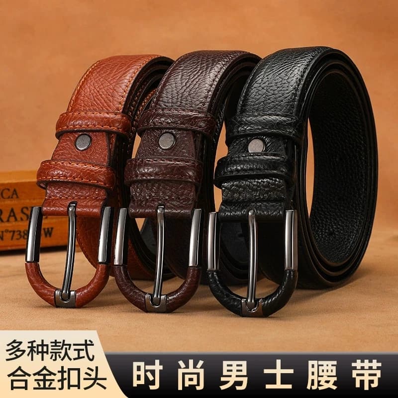 Accessorio per cintura da uomo, versione coreana della cintura semplice versatile casual all'ingrosso jeans cintura in pelle con bottoni tendenza maschile maschile
