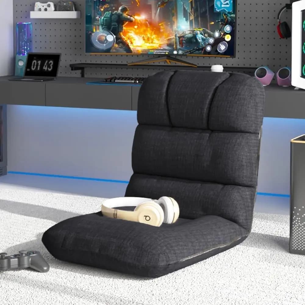Sedia da gaming, 6 posizioni, pieghevole per interni, imbottita con supporto per la schiena, per adolescenti e adulti, sedia da gaming, chaise longue o poltrona reclinabile