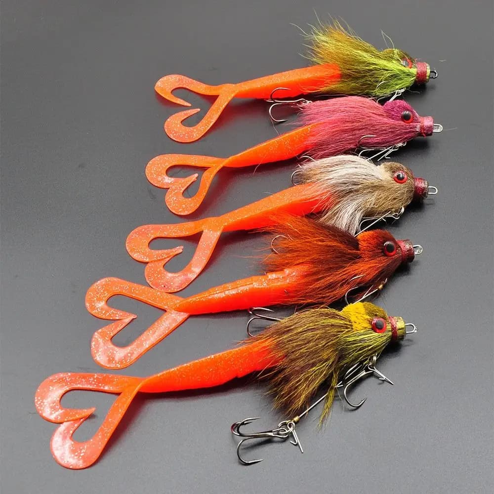 22 centimetri 35g di Mare Profondo Mouse Simulazione Richiamo Bionic Cervo Capelli Richiamo Simulazione Design Esca per la Pesca in Mare Vecchio Capelli Texture Pesca in Mare