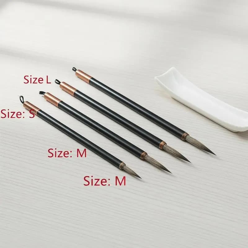 [WA] 3Pcs/set Chinese Calligraphy Brushes Hook Line Brush Set Fine Detail Paint Brushes For Watercolor Calligraphy Art Painting