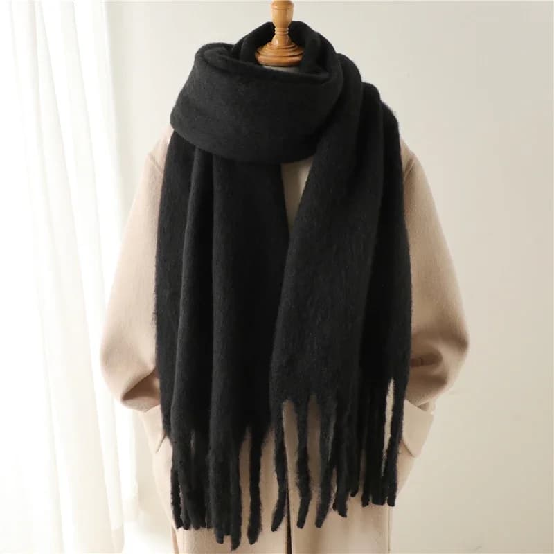 Winter scarf for woman Cashmere warm solid blanket Pashmina often wraps soft Bufanda large shawl with poncho tassel along Echarpe good