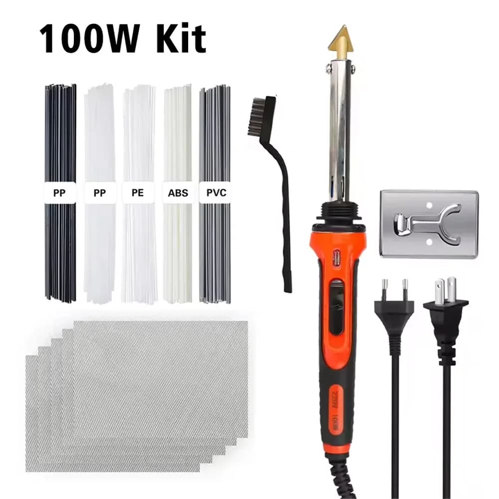 Kit cucitrice a caldo per saldatore di plastica da 100 W con saldatore a controllo della temperatura per set di strumenti per saldatura di plastica per riparazione paraurti auto
