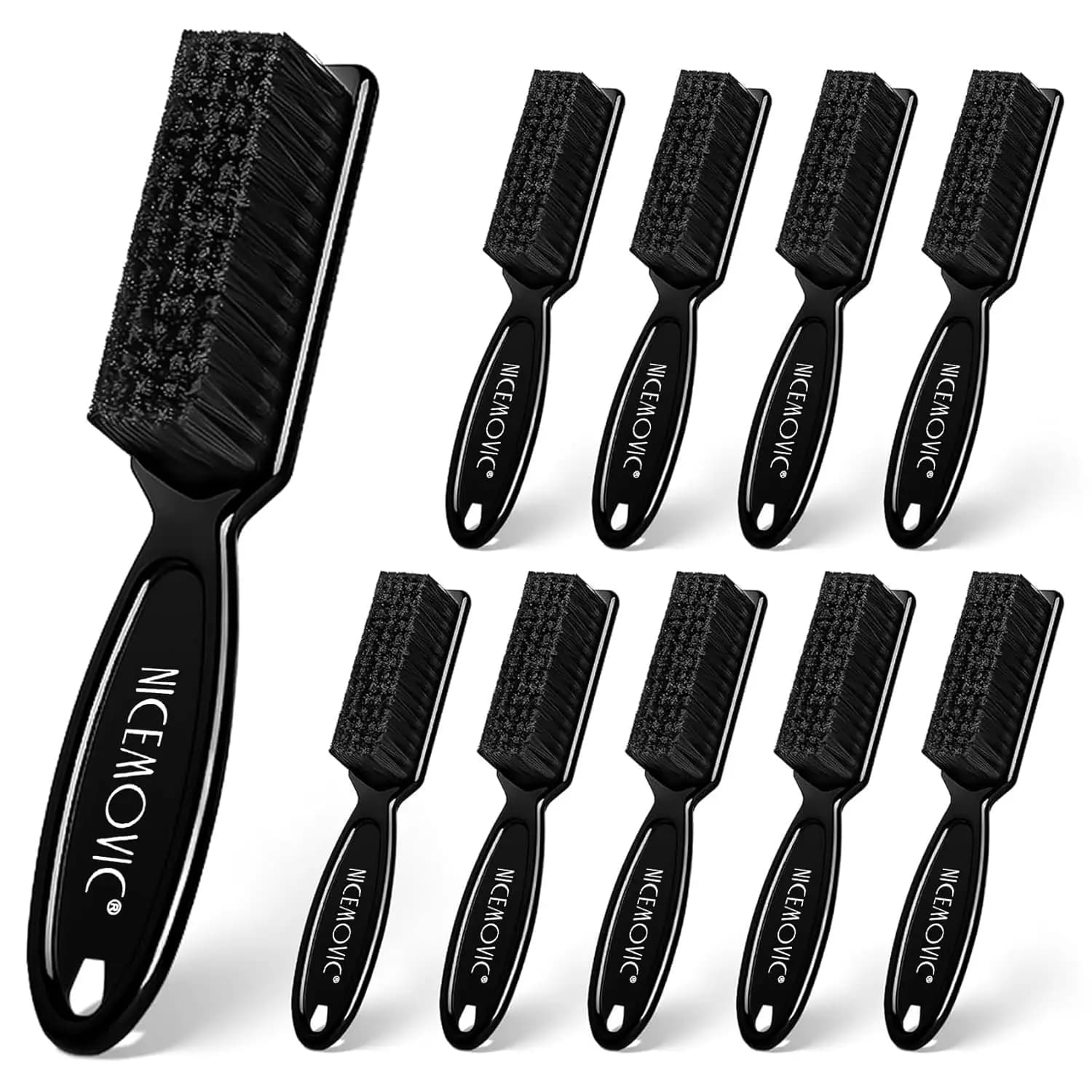 Pack of 10 brushes for cleaning with nylon bristles with plastic handle, multifunctional for hair tools, kitchen, shoes