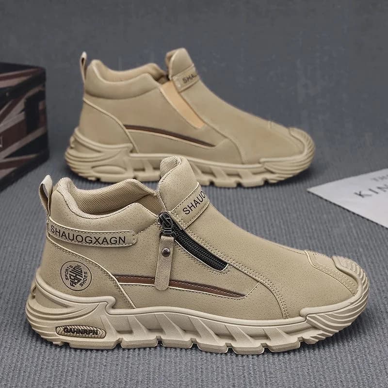 Scarpe da lavoro casual da uomo Cerniera di moda Scarpe da arrampicata all'aperto da uomo versatili Scarpe da ginnastica antiscivolo resistenti all'usura Zapatos Para Hombre