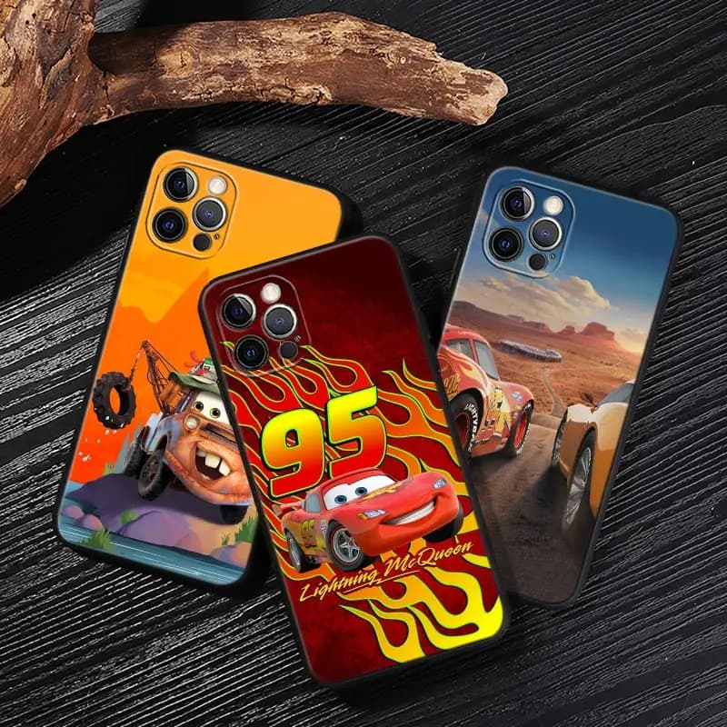 Case for iPhone 17 16 15 14 13 12 11 Pro Max Plus with design Cartoon Lightning McQueen Cars, Rear Cover for iPhone 17 Pro 17E Air 16e Funda