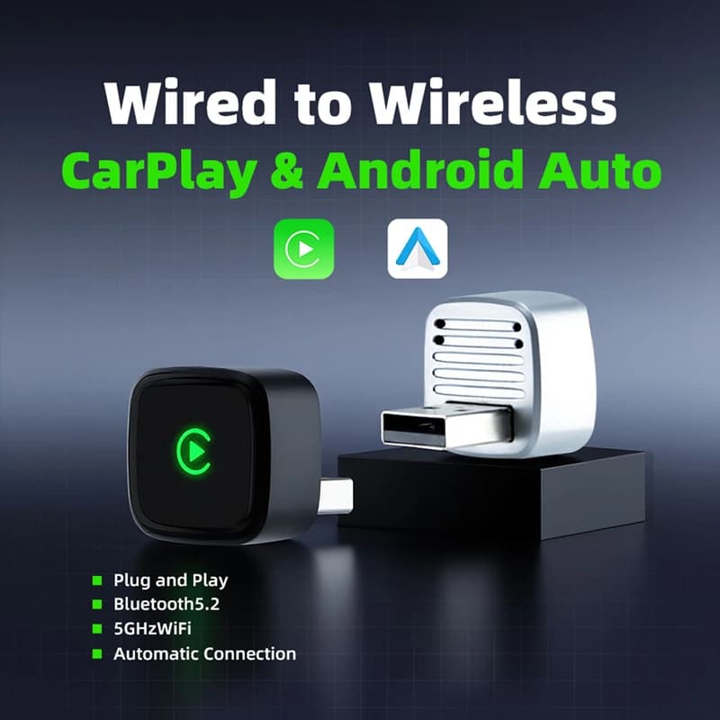 Nuovo Smart Box per auto CarPlay wireless 2 in 1 Android Auto Plug and Play