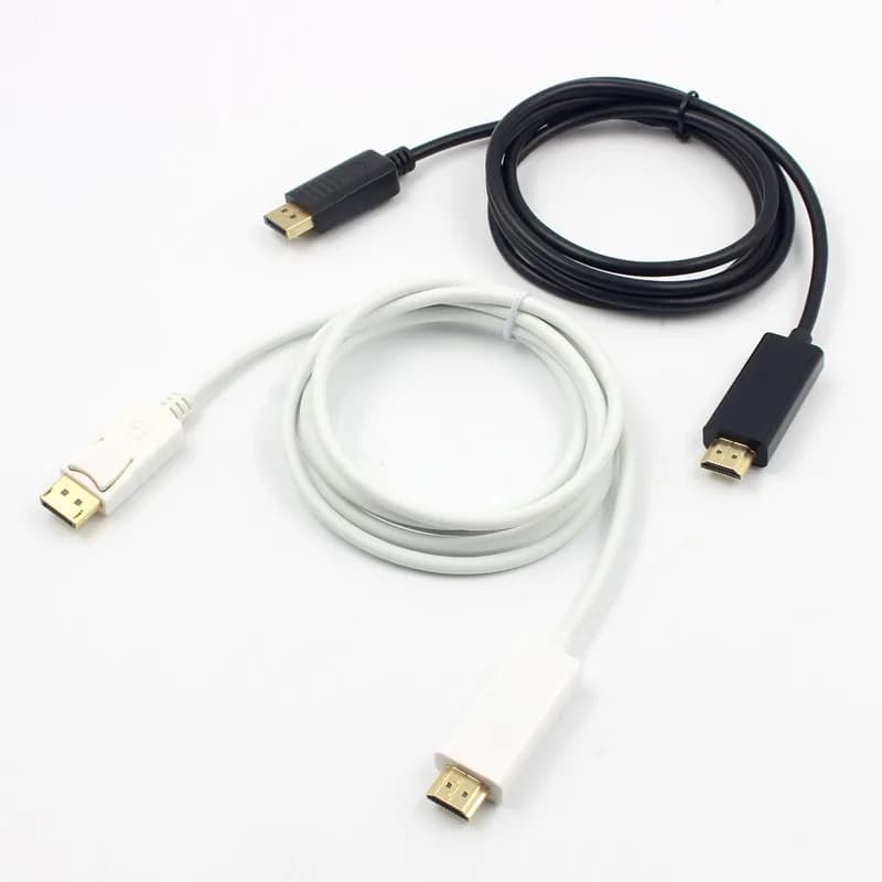 DP to HDMI Adapter Cable Compatible 1.8m 1080 HD for PC, Laptop, Projector, Computer Monitor Cable, Convert DP Large Format to HDMI