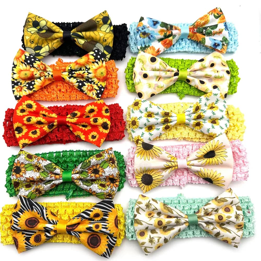 30pcs grandi papillon per cani con fascia elastica modello ape collare per cani papillon per cani cravatte per cani toelettatura accessori per animali domestici per cani