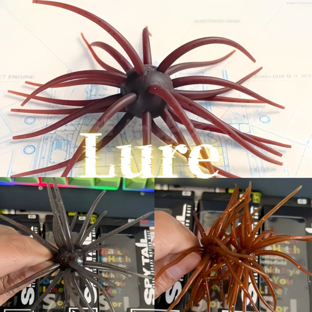 2 esche artificiali a forma di riccio di mare in silicone morbido per branzino, luccio, spigola, tilapia, mandarino 2026
