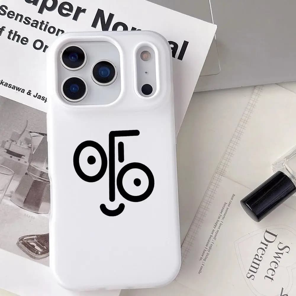 Transparent Gelatin Soft Case with Artistic Design Jean-Jullien for iPhone 17 16 15 14 13 12 11 Pro Max Plus Mini