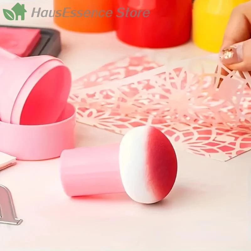 ※5Pcs Colorful Stencil Brush Set With Ink Applicator Intended For Scrapbooking, Card Arts Creations Wet Dry Gourd Sponge