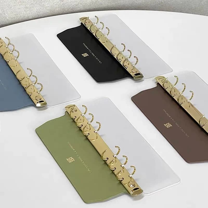 Inserimento laterale Lavagna per libri a fogli mobili Raccoglitore in metallo 6 fori Cartella per file con clip Shell Notebook Raccoglitore ad anelli Fibbia Planner Agenda