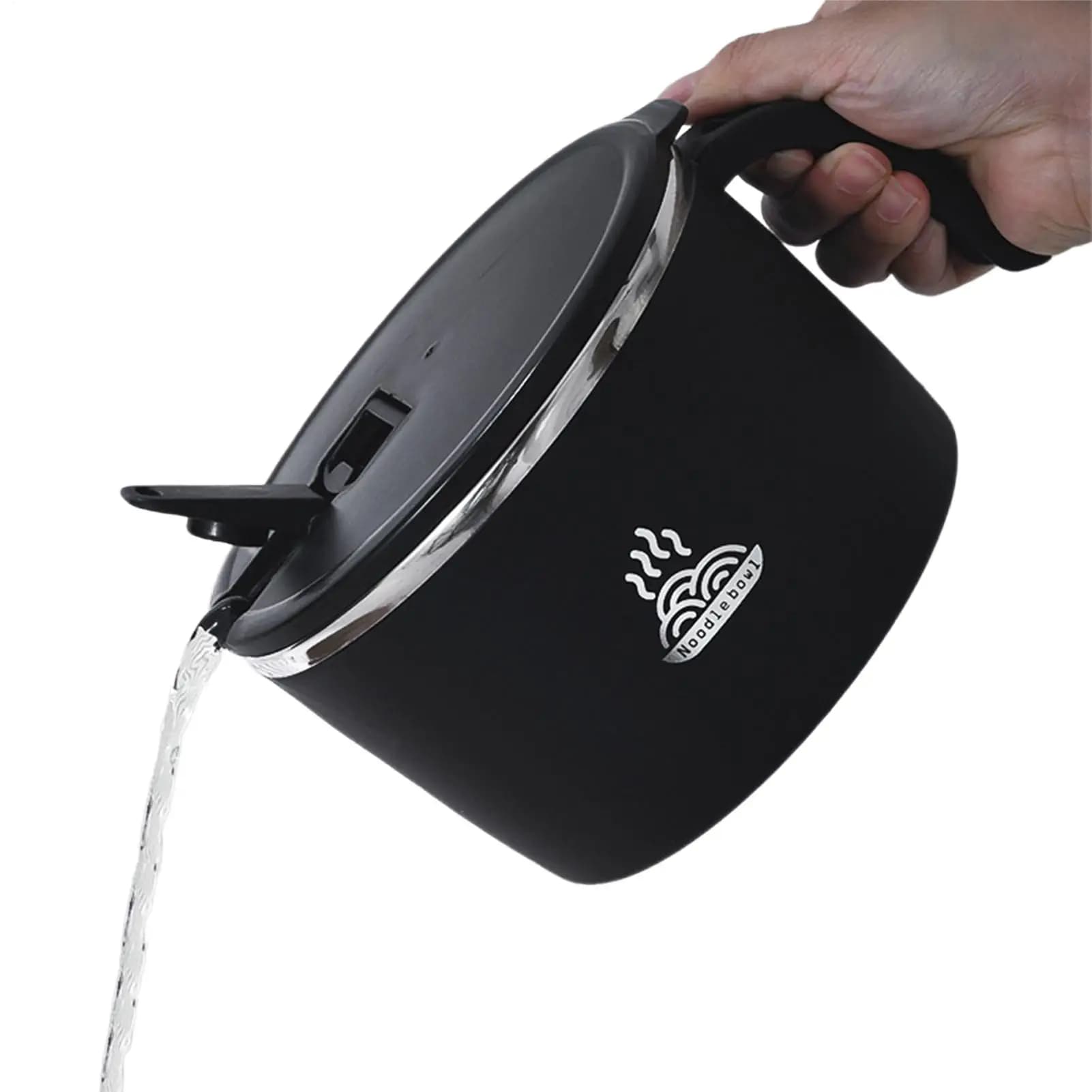 Ciotole per Zuppa con Coperchi in Acciaio Inox, Contenitori per Preparazione Pasti, Ciotola per Noodle Istantanei, per Colazione, Pranzo, Cena, Lavoro, Scuola