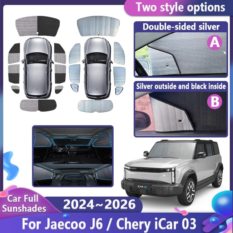 Auto Pieno Parasole Per Chery iCar 03 Jaecoo J6 2024 2025 2026 Finestra Visiera Tenda Parabrezza Protezione Della Copertura Strumenti Accessori