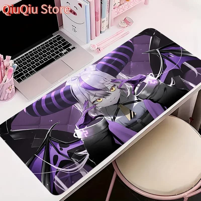 Tappetino per mouse antiscivolo Anime Tappetino da scrivania Accessori per PC da gioco Tappetino per tablet Tappetino per mouse grande Esteso H-hololive La Darknesss Tappetino per tastiera