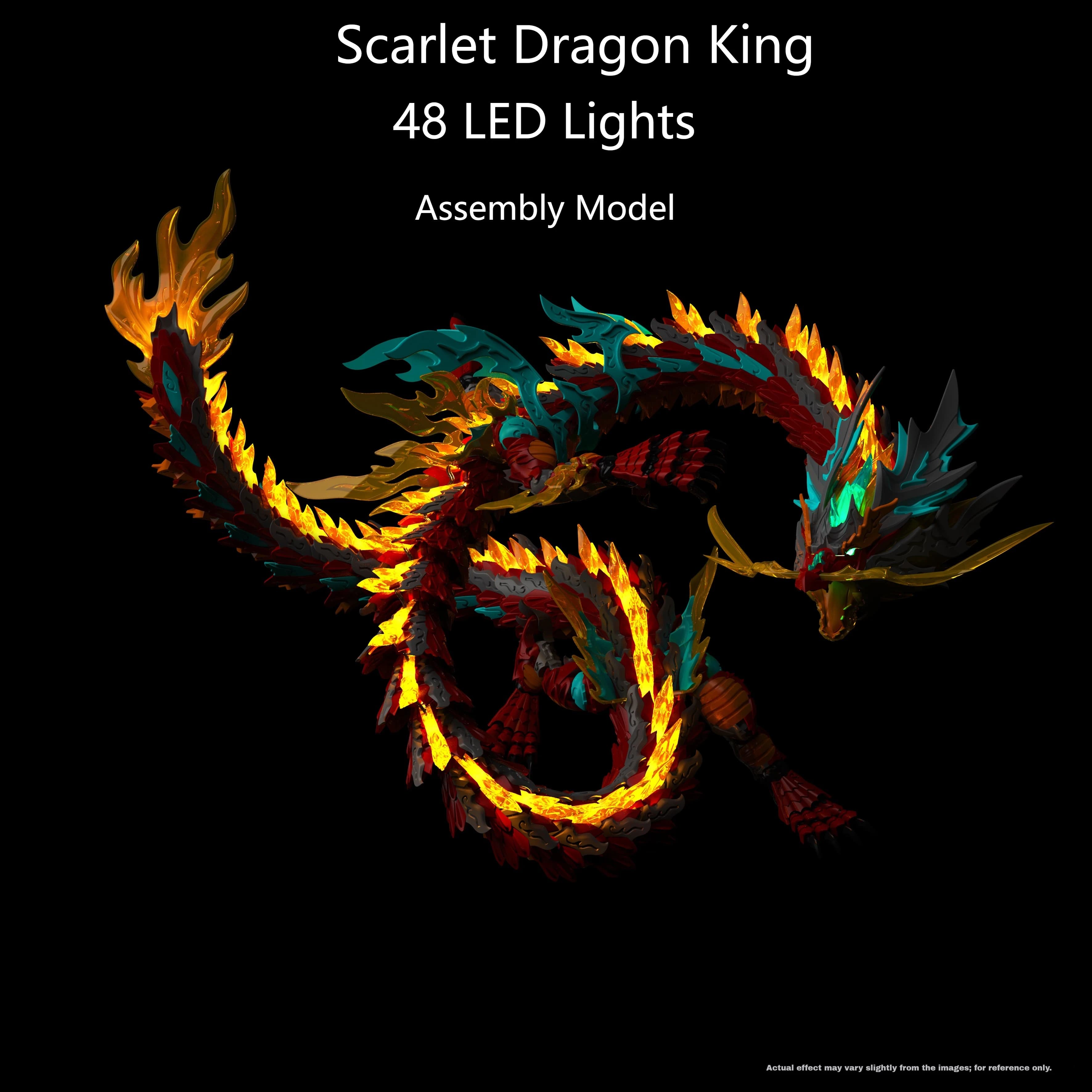 【Dragon Raja】Zl0001 Scarlet Dragon King telecomandato illuminato scheletro in metallo articolato modello di assemblaggio giocattolo action figure