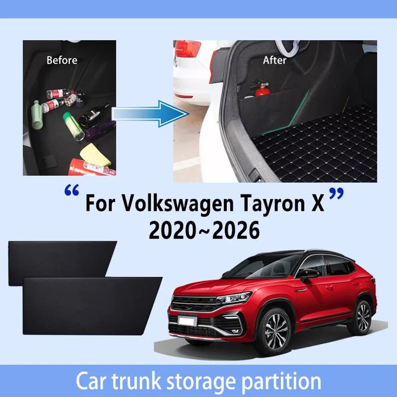 Accessori auto Per Volkswagen Tayron X 2020 ~ 2026 25 Tronco Partizione di Stoccaggio Multifunzione di Stoccaggio Auto Parti Interni Organizzatore