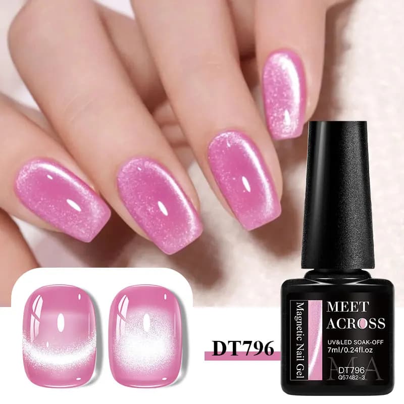Smalto Semipermanente Magnetico Effetto Luna Gelatina per Unghie, Gel UV Magnetico Ultra Brillante Cristallino Soak Off per Manicure