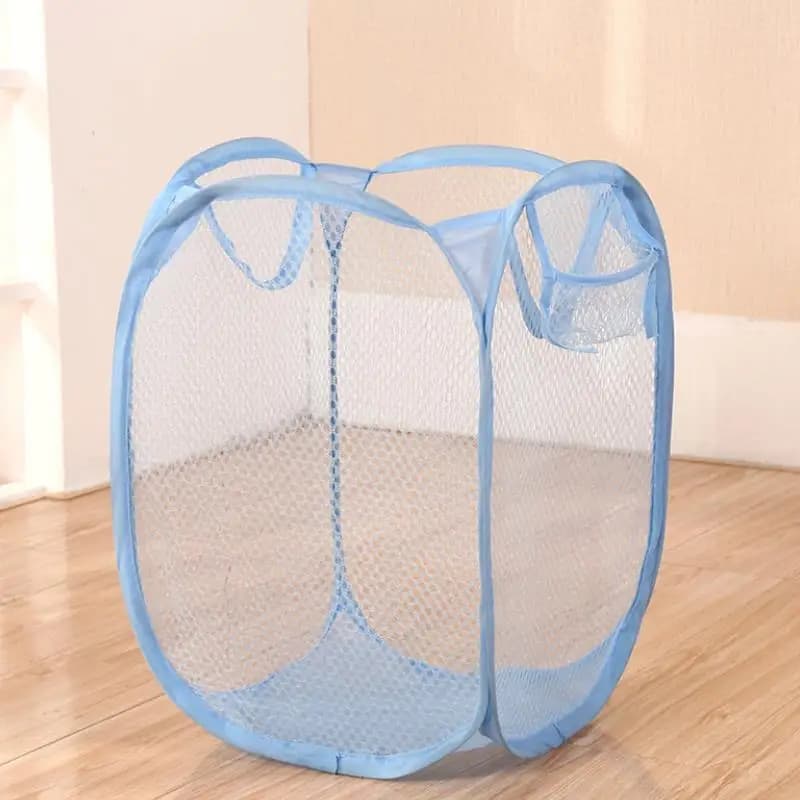 Cesto per vestiti sporchi pieghevole in rete, cesto per vestiti sporchi minimalista monocromatico, cesto per biancheria da bagno per la casa