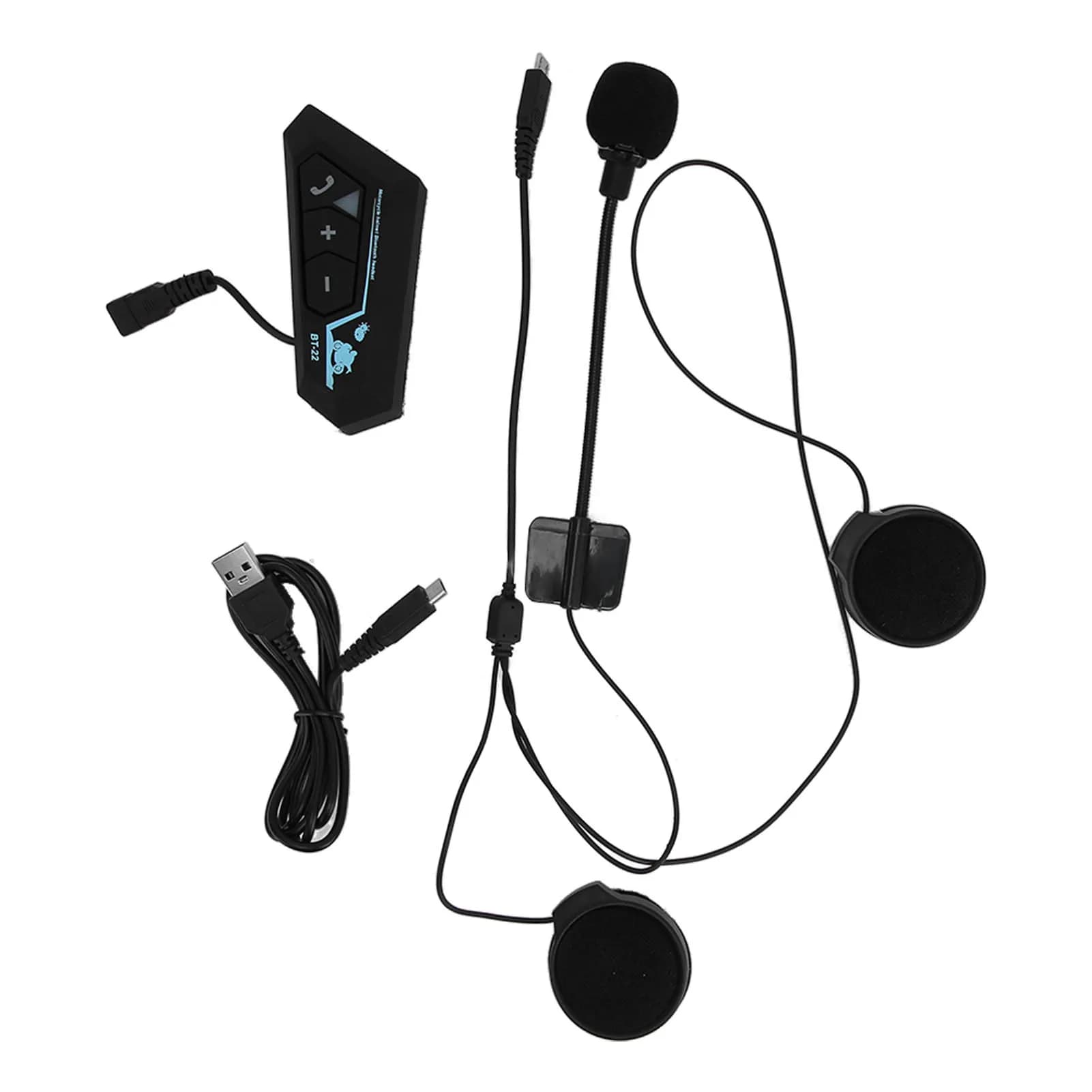 Helmet Bluetooth Headset 3 Keys Design Noise Reduction Multifunctional BT22 Motorcycle Helmet Headset for Motorcycle Helmets