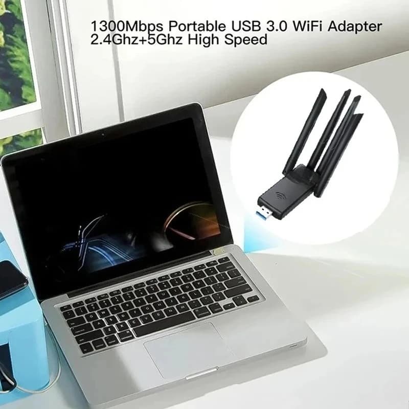 1300M Bluetooth 5.4 Adattatore WIFI Scheda di rete wireless Ricevitore Wi-Fi 5G Dual Band Wi-Fi Dongle 4 Antenna per PC/Laptop Win10/11
