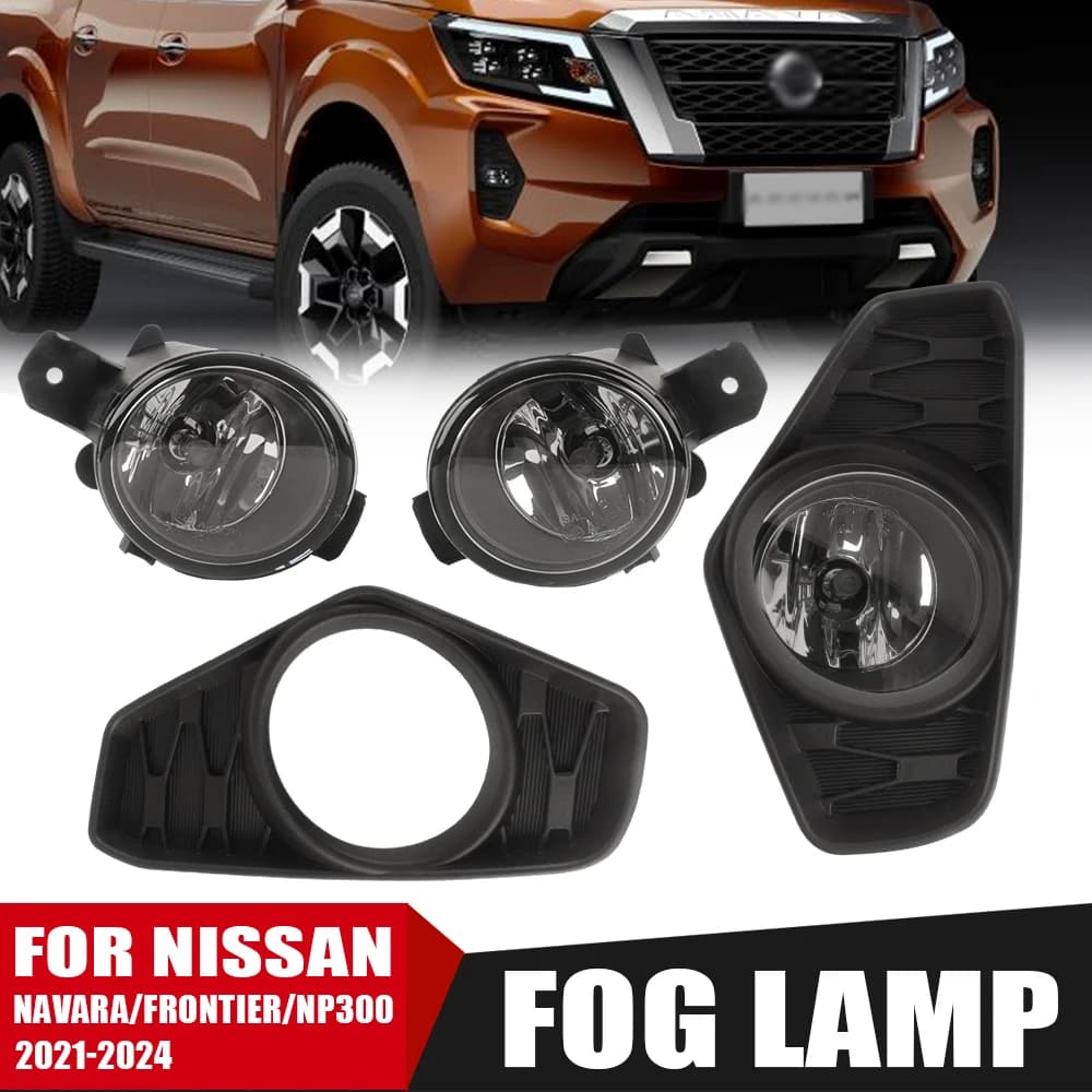 Paraurti anteriore Fendinebbia Kit di aggiornamento PER Nissan Navara Frontier Np300 2021-2024 Versione Fendinebbia aggiuntivo Set Interruttore + Cablaggio