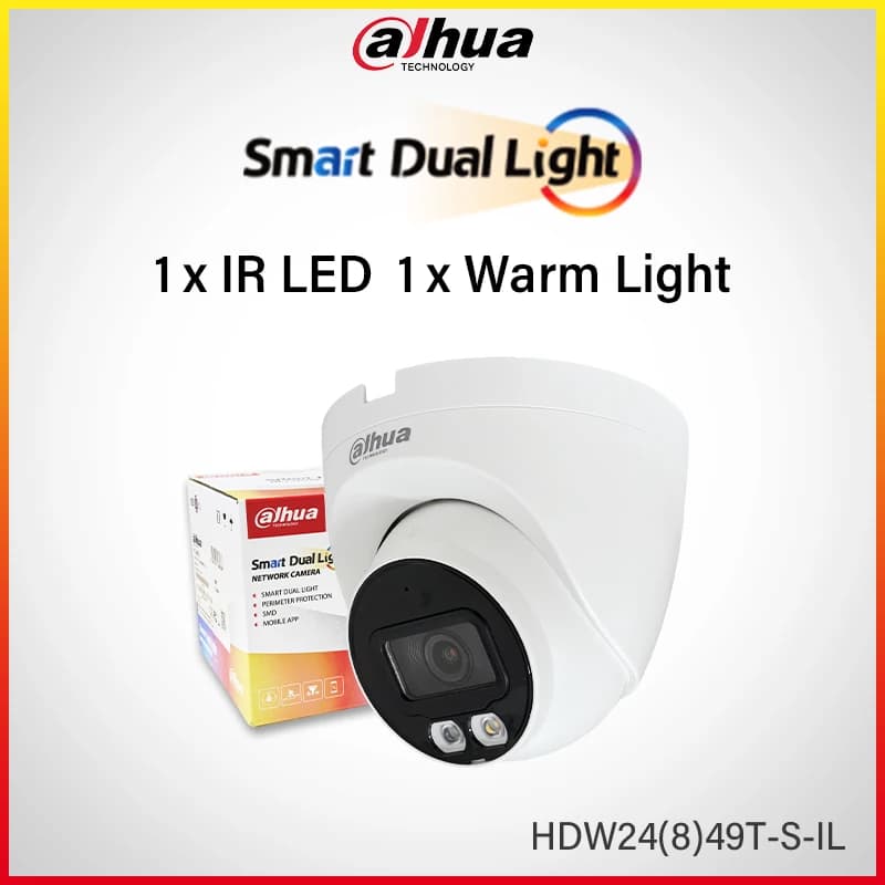 Dahua Full Color 4MP 8MP Turret Camera With Smart IR LED &Warm Light built in MIC Ai Human Detection HDW2449T-S-IL HDW2849T-S-IL