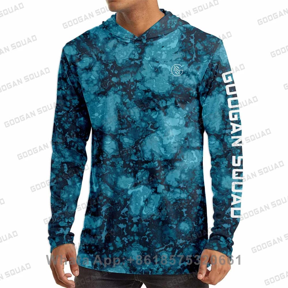 Googan Squad Upf 50 + protezione solare maglietta con cappuccio a maniche lunghe Spf/maglietta uv per la corsa pesca escursionismo camicia da allenamento